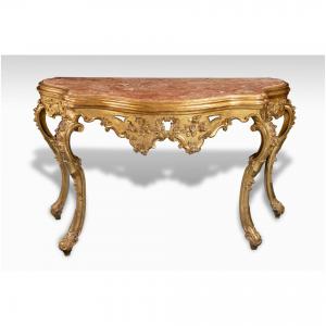 Console veneziana in legno dorato, Luigi XV